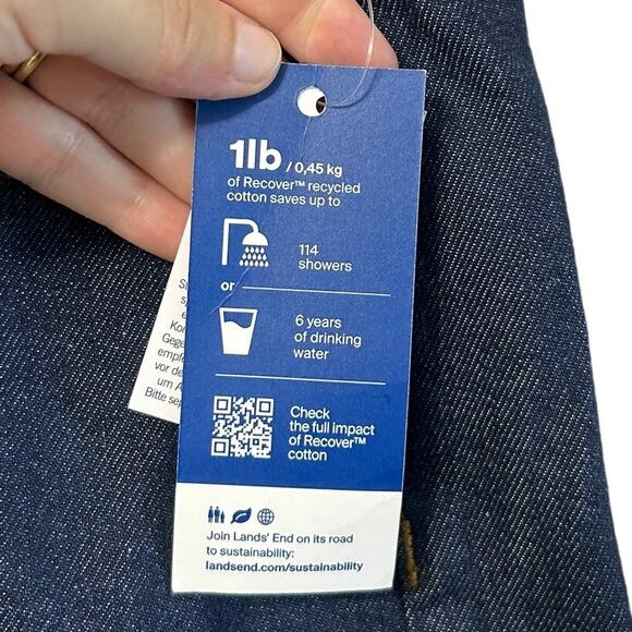 Lands' End Recover Dark Wash Straight Jeans NWT Women's Sz 22W Sustainable - Picture 4 of 8